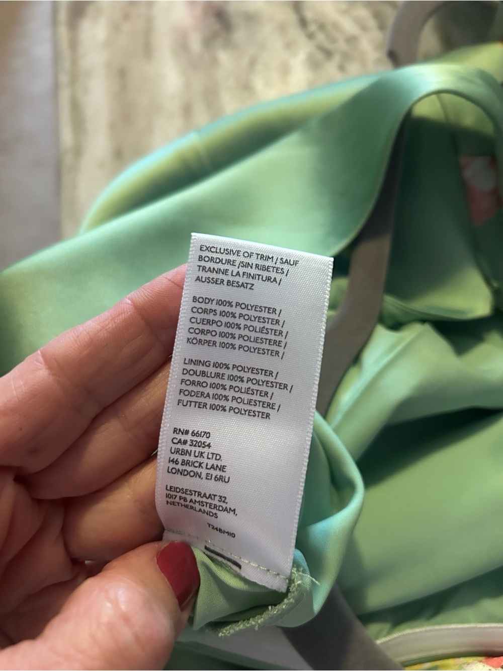 BHLDN Mint Green One-Shoulder Floral Gown - Picture 4 of 5